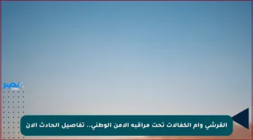 القرشي وأم الكفالات تحت مراقبة الأمن الوطني.. تفاصيل الحادث الآن